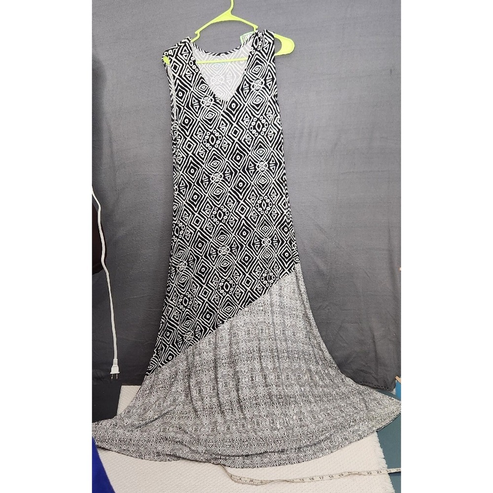 SOFT SURROUNDINGS Tulum Soft Stretch Tribal Maxi Tank Sleeveless Dress Size S